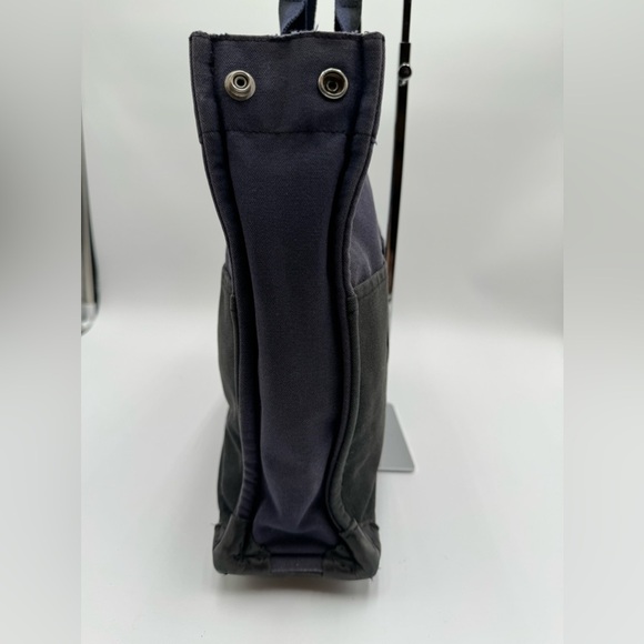 Hermes-Authentic- 2 Tone Large Canvas Tote Blue / Gray / Black - Picture 7 of 16